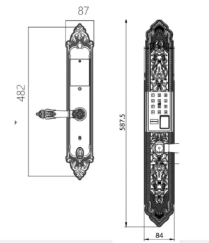 Khóa cửa điện tử biệt thự đại sảnh Avolock AC-996F-G 